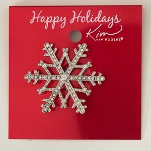 Christmas Holiday silver brooch